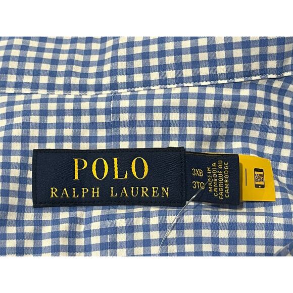 Polo Ralph Lauren Mens 3XB Blue Gingham Stretch Button Down Shirt $138 NEW NWT - Picture 5 of 5